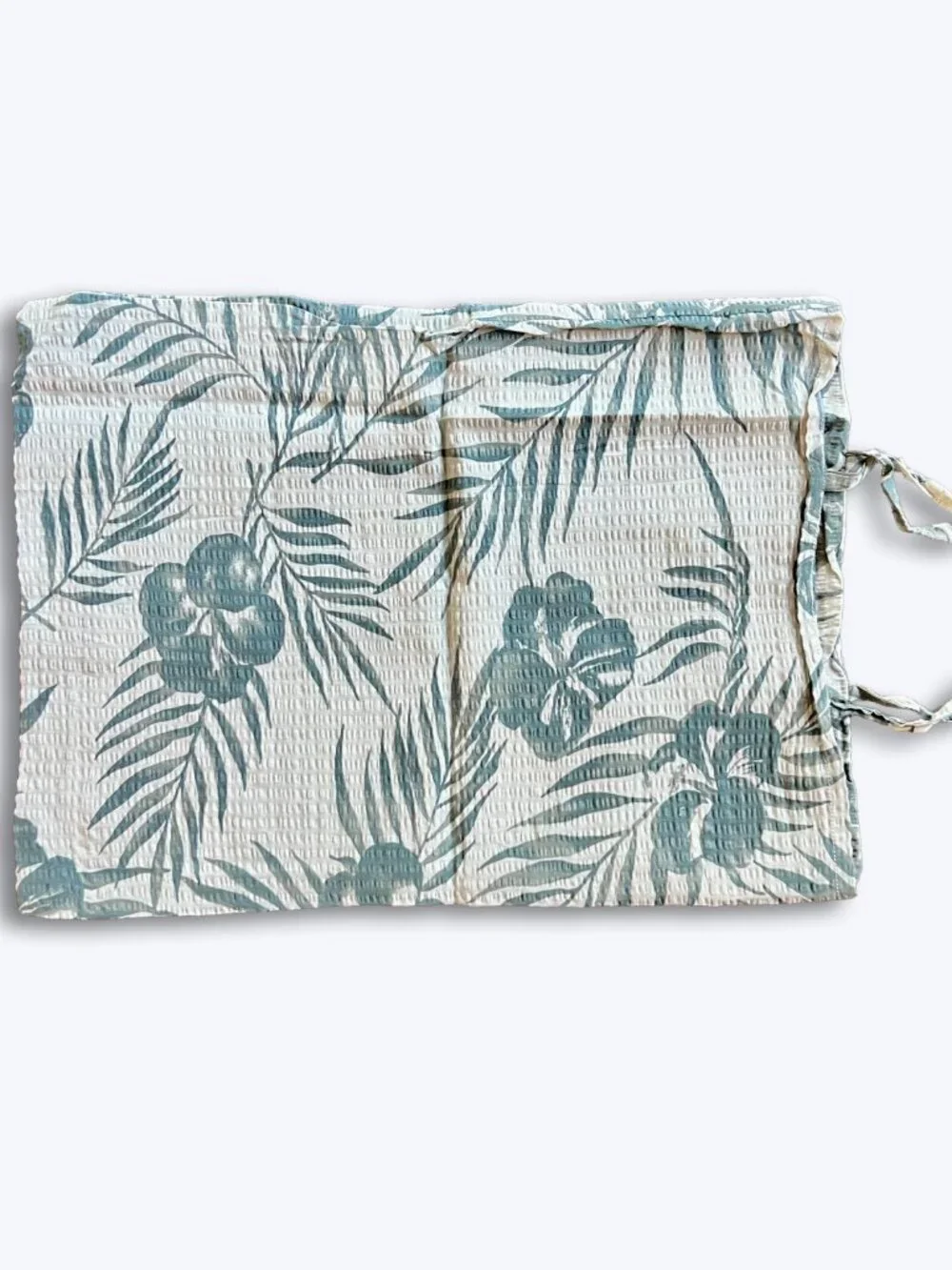 Vtg Tommy Bahama Green Tropical Palm Seersucker Pillow Sham Cotton Voile Italy